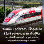 ‘ระเบิดหนี้’ รถไฟความเร็วสูงอินโดฯ กว่า 3 ใน 4 ของงบ มาจาก ‘เงินกู้จีน’ ยอดขายตั๋วต่ำเป้า ขาดทุน 8 พันล้านบาท . โครงการรถไฟความเร็วสูงจาการ์ตา–บันดุง กำลังเผชิญ ‘ระเบิดเวลาหนี้ครั้งใหญ่’ ทั้งดอกเบี้ยเงินกู้จีนที่พุ่งถึง 3.4% ต้นทุนก่อสร้างบานปลาย และยอดขายตั๋วเพียง 6 ล้านใบ ต่ำกว่าเ – facebook.com
